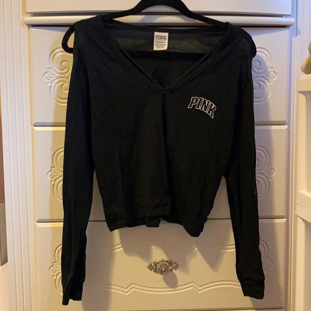 Black Long Sleeve Victoria’s Secret Pink Top